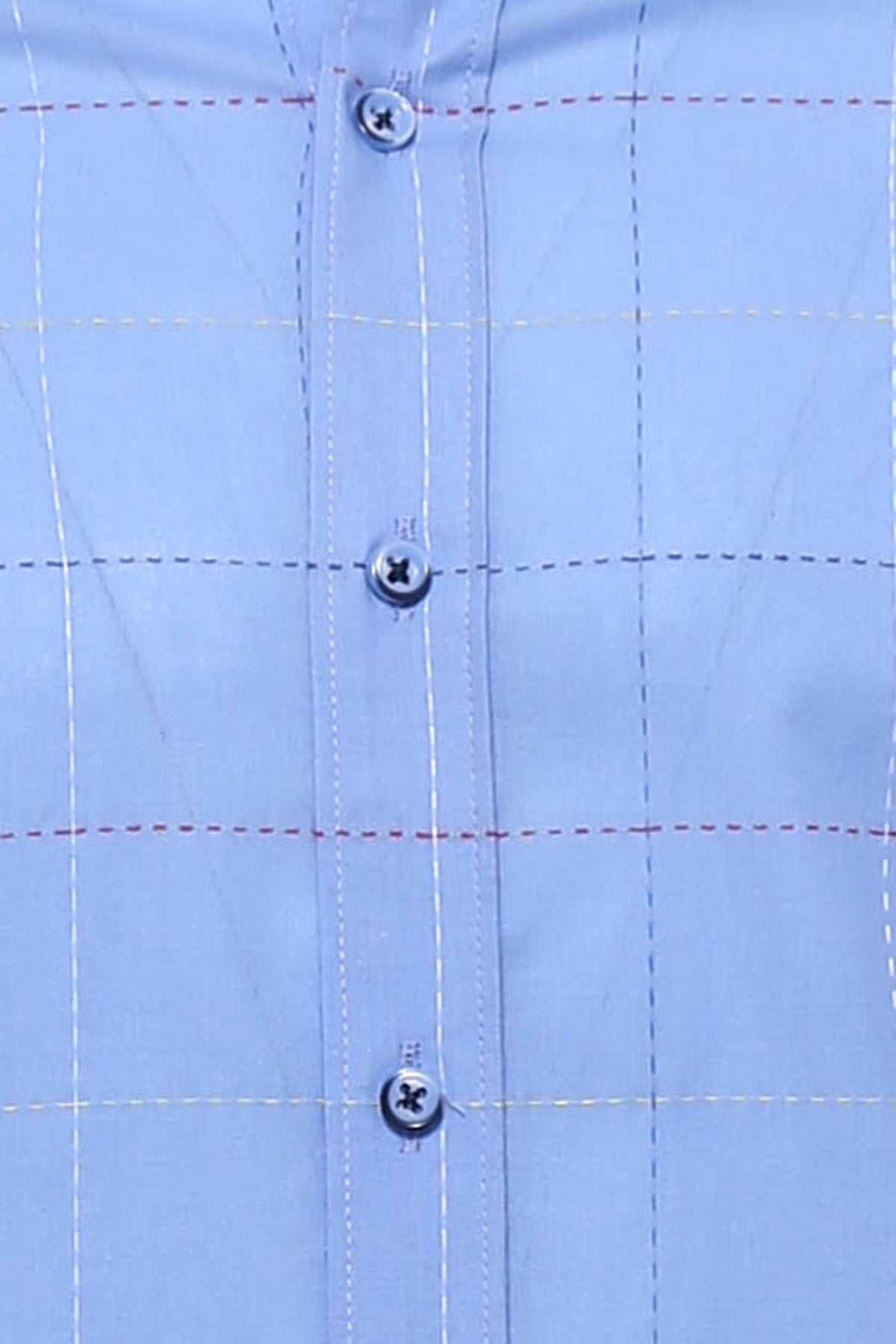 Slim Fit Plaid Blue Shirt - Wessi